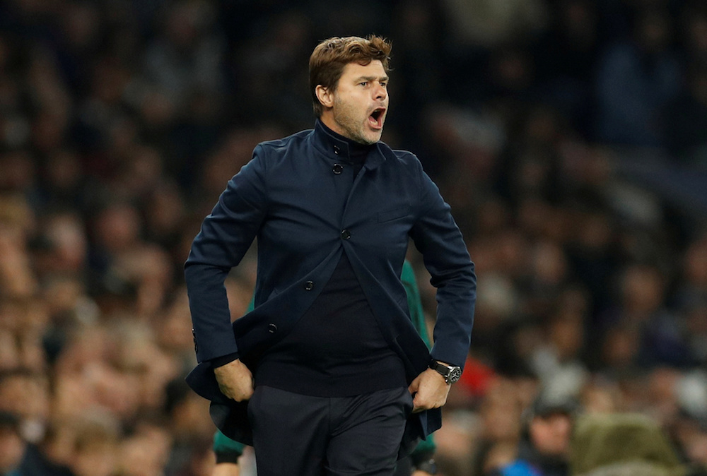 Tottenham Hotspur manager Mauricio Pochettino during the Champions League Group B match with Crvena Zvezda at Tottenham Hotspur Stadium in London October 22, 2019. u00e2u20acu201d Action Images pic via Reuters