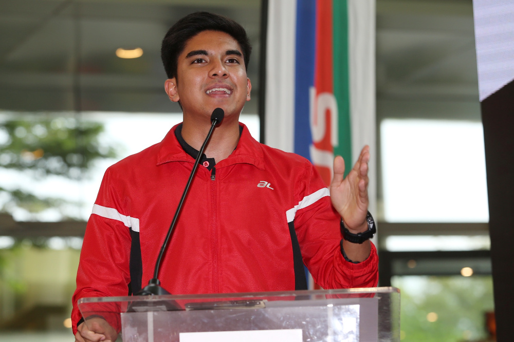 Syed Saddiq Abdul Rahman speaks during the launch of the 2019 National Sports Month at IOI City Mall, Putrajaya October 1, 2019. u00e2u20acu201d Picture by Choo Choy May