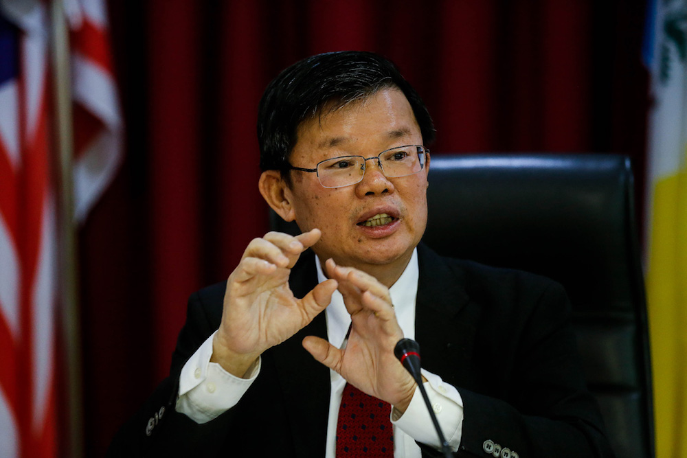 Penang Chief Minister Chow Kon Yeow speaks to the press in George Town October 2, 2019. u00e2u20acu201d Picture by Sayuti Zainudin
