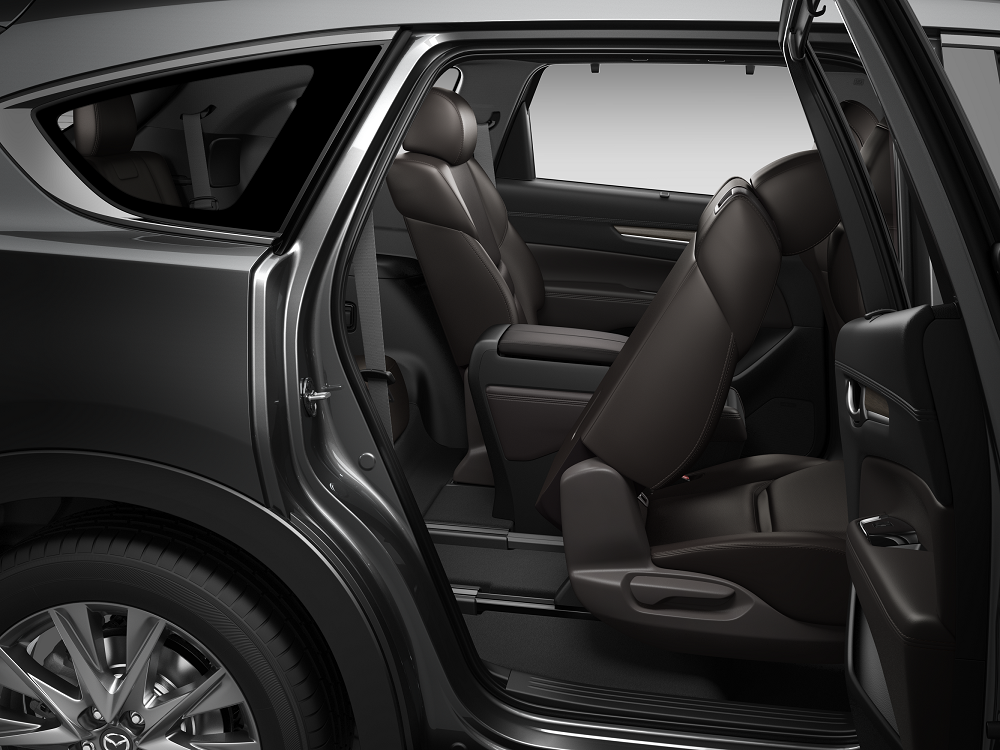 The rear doors can open up to an 80° angle, which makes the age-old problem on getting out from the third row a thing of the past. — Picture courtesy of Mazda Malaysia