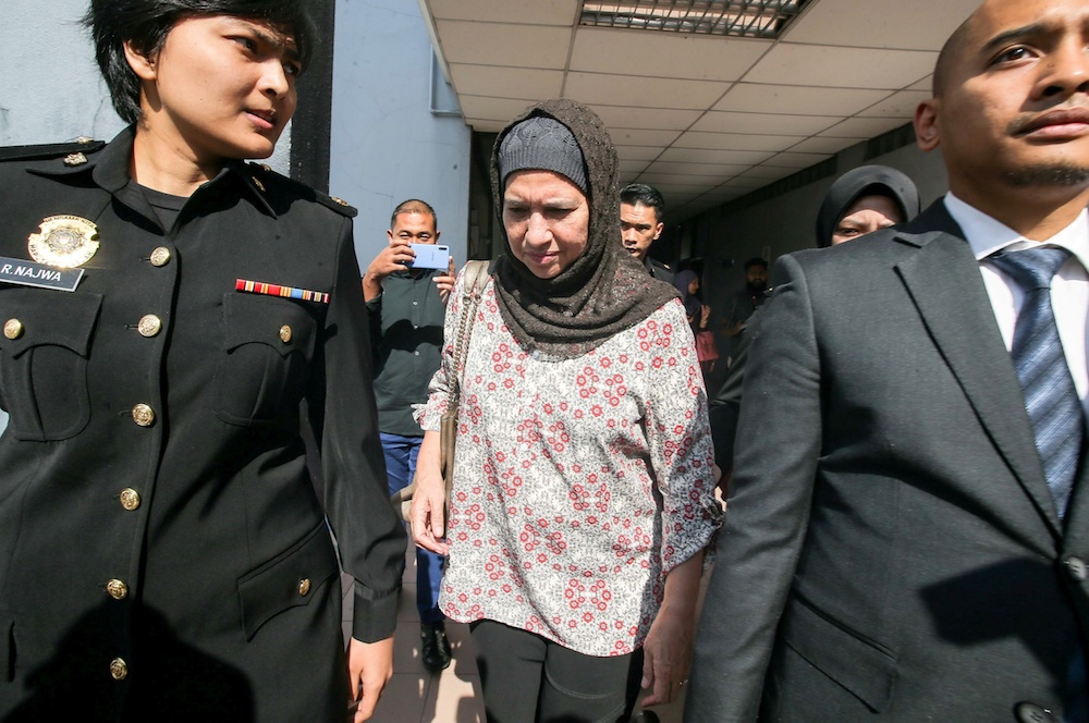 Former Companies Commission of Malaysia (SSM) CEO Datuk Zahrah Abd Wahab Fenner appears at the Sessions Court in Ipoh October 7, 2019. u00e2u20acu201d Picture by Farhan Najib