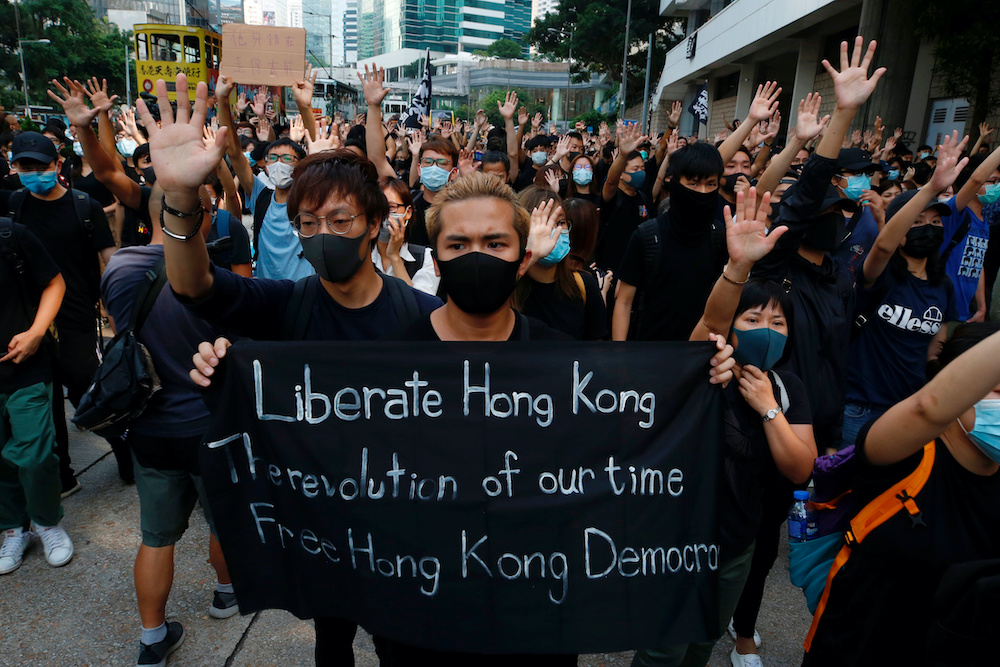 Supporters of jailed activist Edward Leung, gather outside the High Court as Leung appeals against a conviction and sentence in Hong Kong October 9, 2019. u00e2u20acu201d Reuters pic