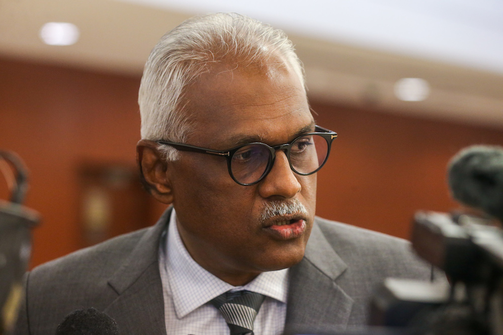 Klang MP Charles Santiago is pictured in Parliament in Kuala Lumpur October 10, 2019. u00e2u20acu201d Picture by Firdaus Latif