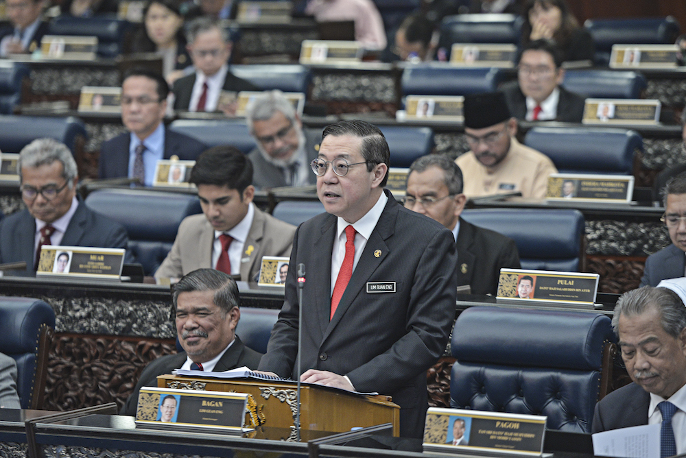 Finance Minister Lim Guan Eng tables Budget 2020 in Parliament October 11, 2019.u00e2u20acu2022 Picture by Shafwan Zaidon