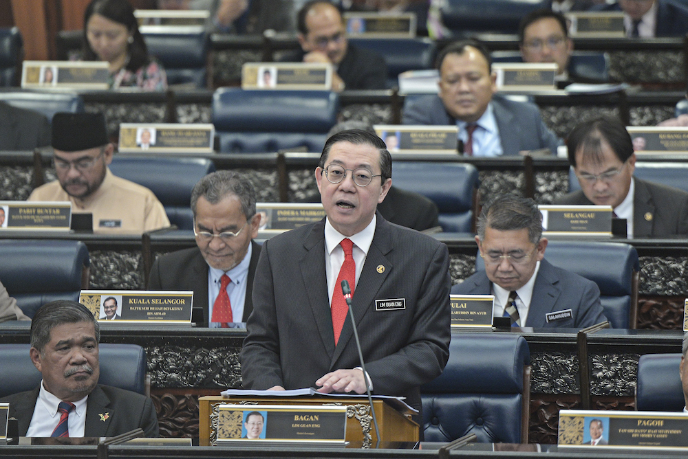 Finance Minister Lim Guan Eng tables Budget 2020 in Parliament October 11, 2019.u00e2u20acu2022 Picture by Shafwan Zaidon