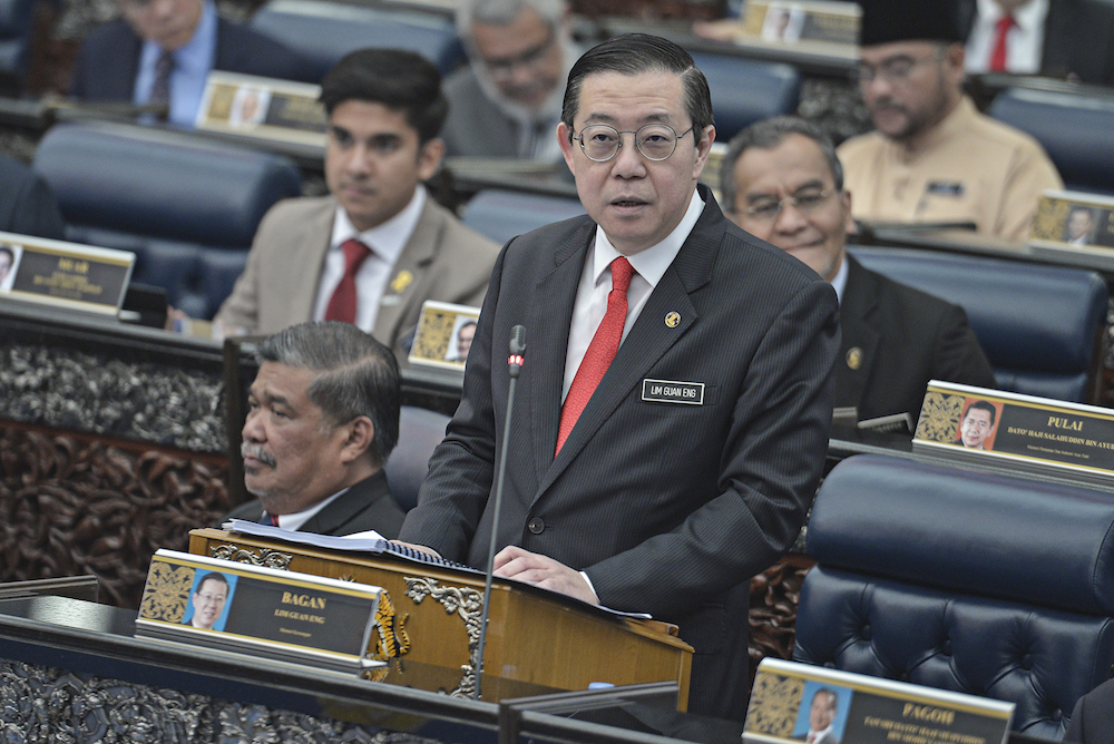 Finance Minister Lim Guan Eng tables Budget 2020 in Parliament October 11, 2019.u00e2u20acu2022 Picture by Shafwan Zaidon