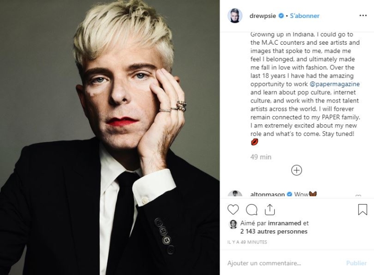 Drew Elliott is joining MAC Cosmetics as its new global creative director. u00e2u20acu201du00c2u00a0Picture via Instagram/Drew Elliott 