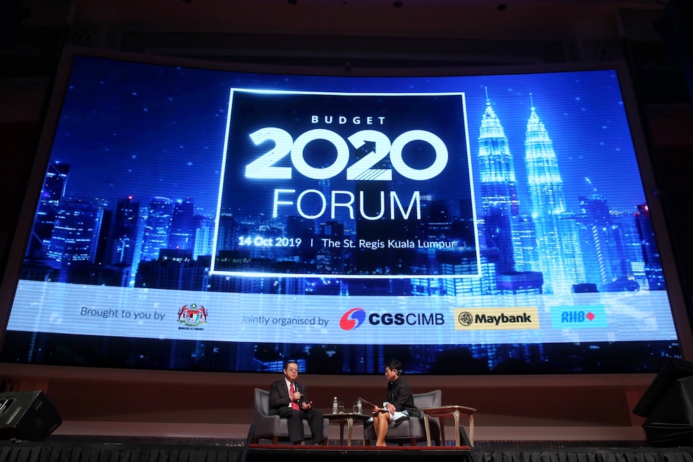 Finance Minister Lim Guan Eng addresses the u00e2u20acu02dcBudget 2020 Forumu00e2u20acu2122 in Kuala Lumpur October 14, 2019. u00e2u20acu201d Picture by Choo Choy May
