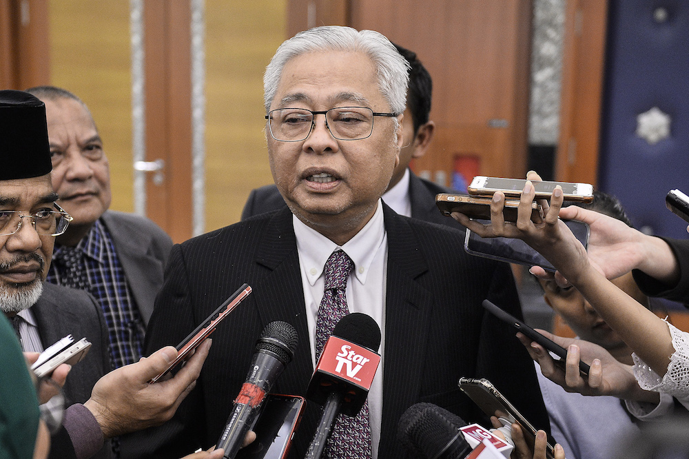 Opposition leader Datuk Seri Ismail Sabri Yaakob speaks to reporters in Parliament October 17, 2019. u00e2u20acu201d Picture by Miera Zulyana