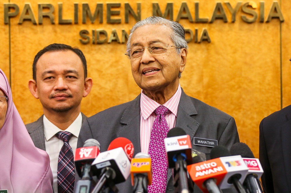 Prime Minister Tun Dr Mahathir Mohamad during a press conference at Parliament in Kuala Lumpur October 22, 2019. u00e2u20acu201d Picture by Firdaus Latif