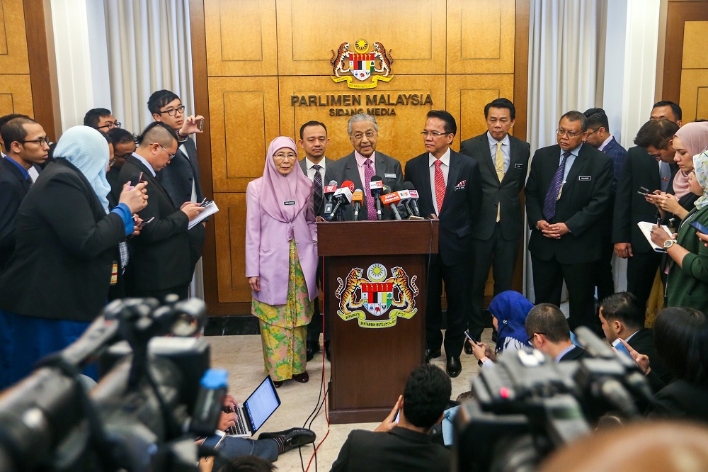 Prime Minister Tun Dr Mahathir Mohamad during a press conference at Parliament in Kuala Lumpur October 22, 2019. u00e2u20acu201d Picture by Firdaus Latif