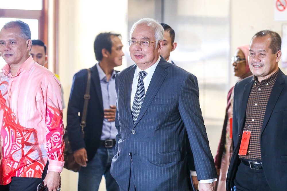 Datuk Seri Najib Razak is pictured at the Kuala Lumpur High Court October 24, 2019. — Picture by Firdaus Latif