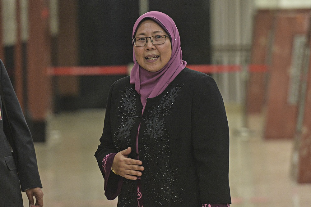 Deputy Minister in the Prime Ministeru00e2u20acu2122s Department (Religious Affairs) Fuziah Salleh is seen at the Parliament lobby in Kuala Lumpur October 29, 2019. u00e2u20acu201d Picture by Shafwan Zaidon