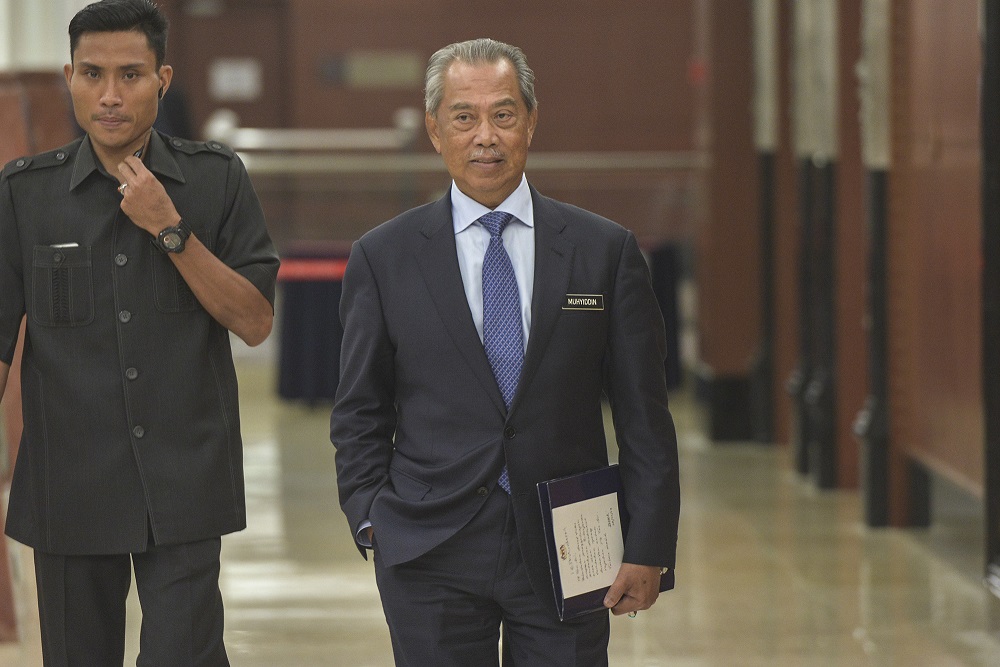 Minister of Home Affairs, Tan Sri Muhyiddin Yassin, is seen at the Parliament lobby in Kuala Lumpur October 29, 2019. u00e2u20acu201d Picture by Shafwan Zaidon