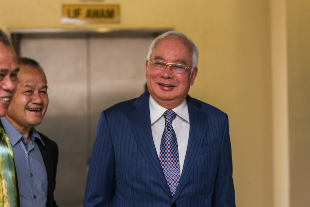 Former prime minister Datuk Seri Najib Razak is pictured at the Kuala Lumpur High Court October 30, 2019. ― Picture by Firdaus Latif
