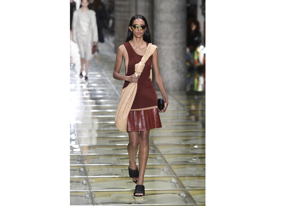 A model presents a creation for Bottega Veneta during the Womenu00e2u20acu2122s Spring-Summer 2020 fashion show on September 19, 2019 in Milan. u00e2u20acu201d AFP pic