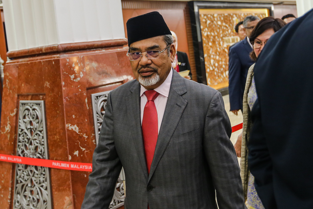 Speaker Tan Sri Mohamad Ariff Md Yusof issued Pasir Salak MP Datuk Seri Tajuddin Abdul Rahman a two-day suspension over the fracas. — Picture by Firdaus Latif