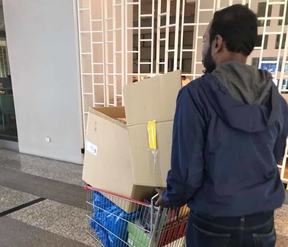 Ganesh now also works for Aiman’s company Natura, where he manages inventory and deliveries, whilst still juggling his daily deliveries. — Picture via Facebook/Aiman Manan.
