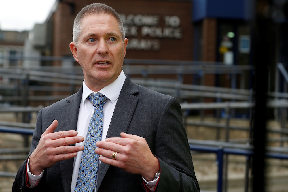 Detective Inspector Martin Pasmore of Essex police speaks to the news media at Grays police station regarding the deaths of thirty-nine immigrants who were found inside a lorry, Essex October 26, 2019. u00e2u20acu201d Reuters pic