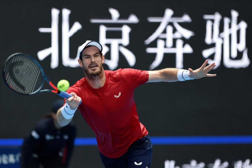 Andy Murray of Britain hits a return during his menu00e2u20acu2122s singles second round match against Cameron Norrie of Britain at the China Open tennis tournament in Beijing October 2, 2019. u00e2u20acu201d AFP pic 