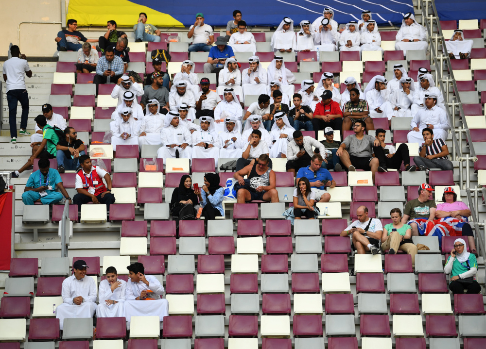 Fans in the stands at the World Athletics Championships Doha 2019, Khalifa International Stadium, Qatar October 2, 2019. u00e2u20acu201d Reuters pic 
