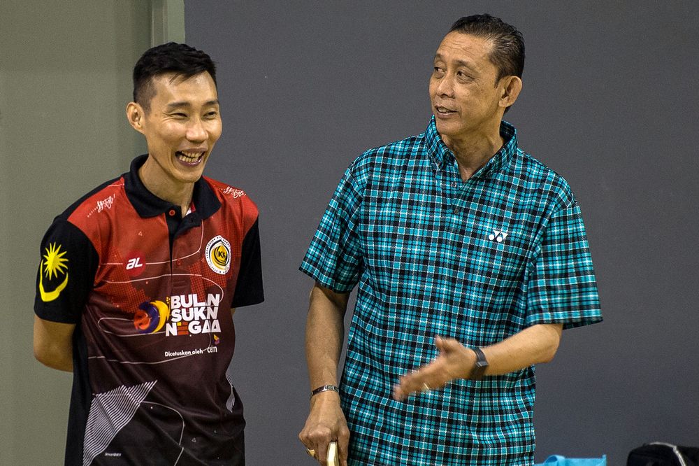 National Badminton menu00e2u20acu2122s singles head coach Datuk Misbun Sidek and former national player Datuk Lee Chong Wei attend the Badminton Association of Malaysia (BAM) Open Day in Bukit Kiara, October 12, 2019. u00e2u20acu201d Bernama pic