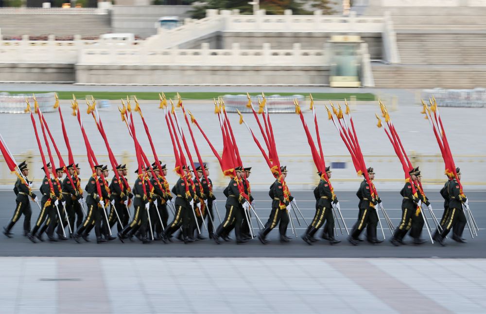 Members of the honour guard leave after a welcoming ceremony at the Great Hall of the People in Beijing, China, October 25, 2019. u00e2u20acu201d Reuters pic