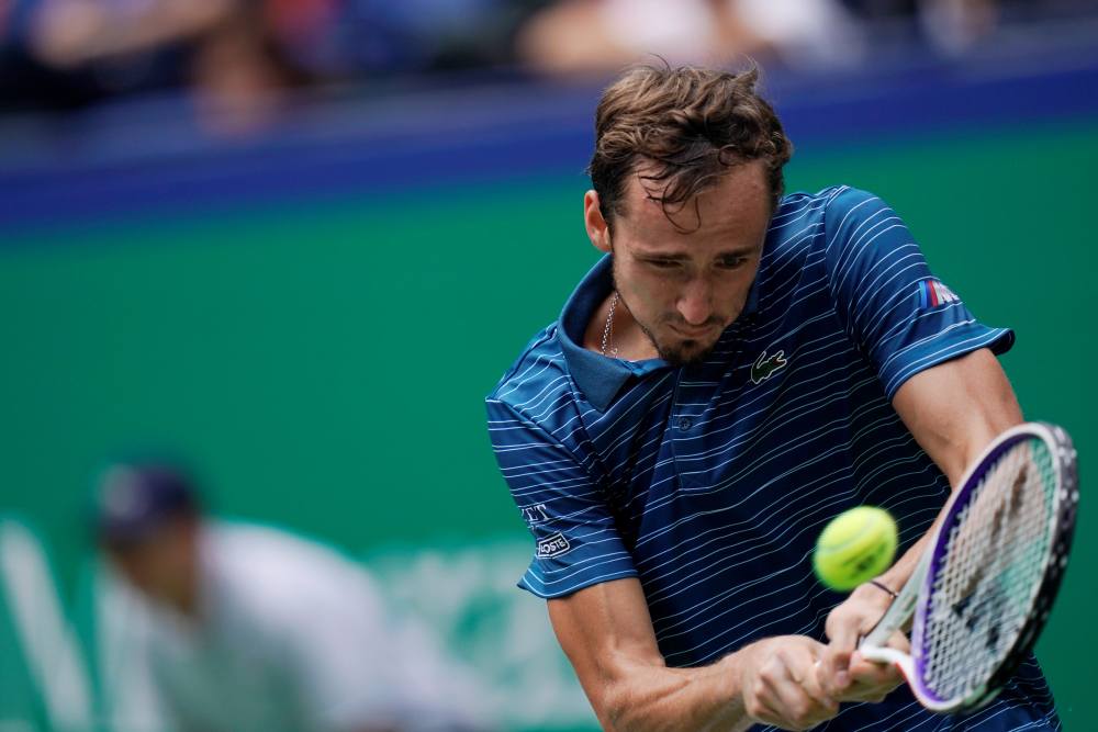 Russiau00e2u20acu2122s Daniil Medvedev beat Fabio Fognini of Italy 6-3, 7-6 (7/4) to advance into the semi-finals of the Shanghai Masters, October 11, 2019. u00e2u20acu2022 Reuters pic