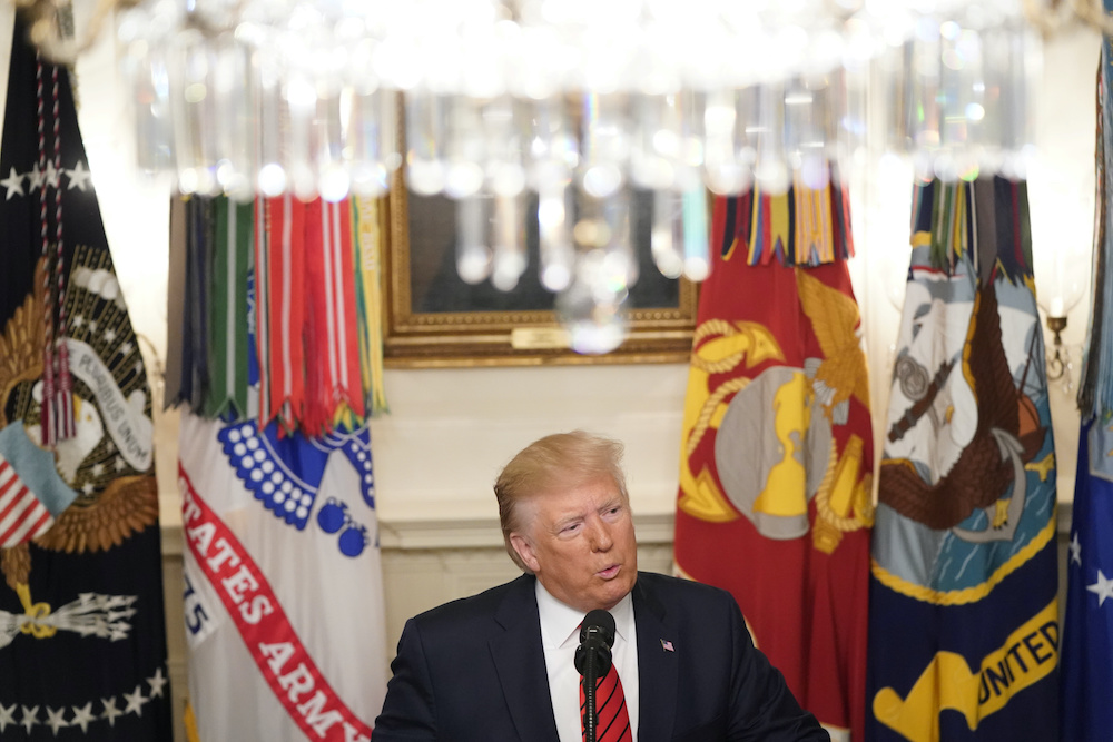 US President Donald Trump makes a statement at the White House following reports that US forces attacked Islamic State leader Abu Bakr al-Baghdadi in northern Syria, in Washington, US, October 27, 2019. u00e2u20acu201d Reuters picnn