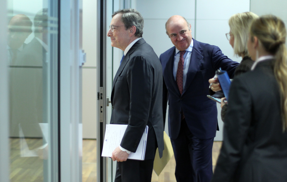 Mario Draghi, President of the European Central Bank, leaves a press conference following the meeting of the Governing Council in Frankfurt am Main, western Germany, October 24, 2019. u00e2u20acu201d AFP pic