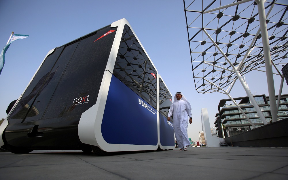A man walks past the world’s first autonomous pods which was launched by the Roads and Transport Authority of Dubai in Dubai, United Arab Emirates February, 28, 2018. — Reuters pic
