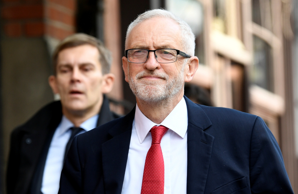 Britainu00e2u20acu2122s opposition Labour Party Leader Jeremy Corbyn arrives to attend a Pre-council meeting of Party of European Socialists at Albert Hall in Brussels, Belgium October 17, 2019. u00e2u20acu201d Reuters pic 