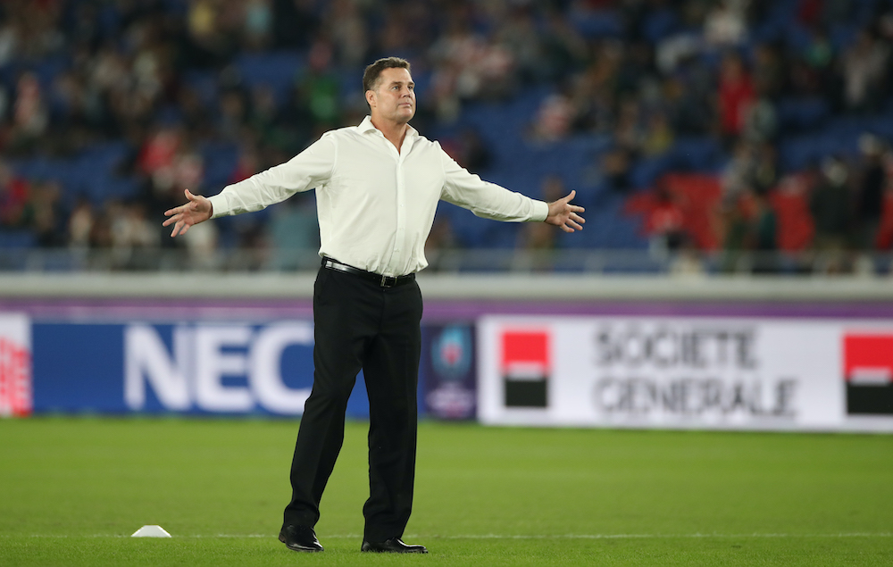 South Africa head coach Rassie Erasmus during the warm up before the match against Wales at the Yokohama International Stadium in Yokohama, Japan, September 27, 2019. u00e2u20acu201d Reuters pic