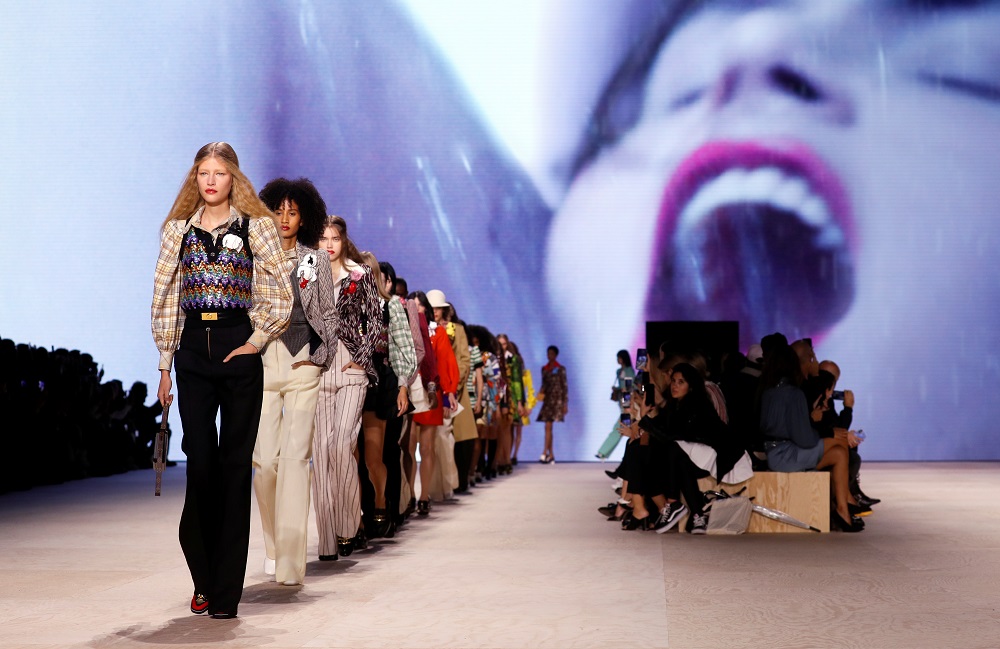 Models present creations by designer Nicolas Ghesquiere as part of his Spring/Summer 2020 women’s ready-to-wear collection show for fashion house Louis Vuitton during Paris Fashion Week in Paris October 1, 2019. ― Reuters pic