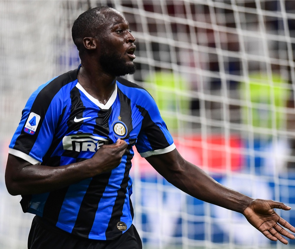 Inter Milan's Belgian forward Romelu Lukaku celebrates after scoring during the Italian Serie A football match against US Lecce at the San Siro Stadium in Milan  August 26, 2019. u00e2u20acu201d AFP pic