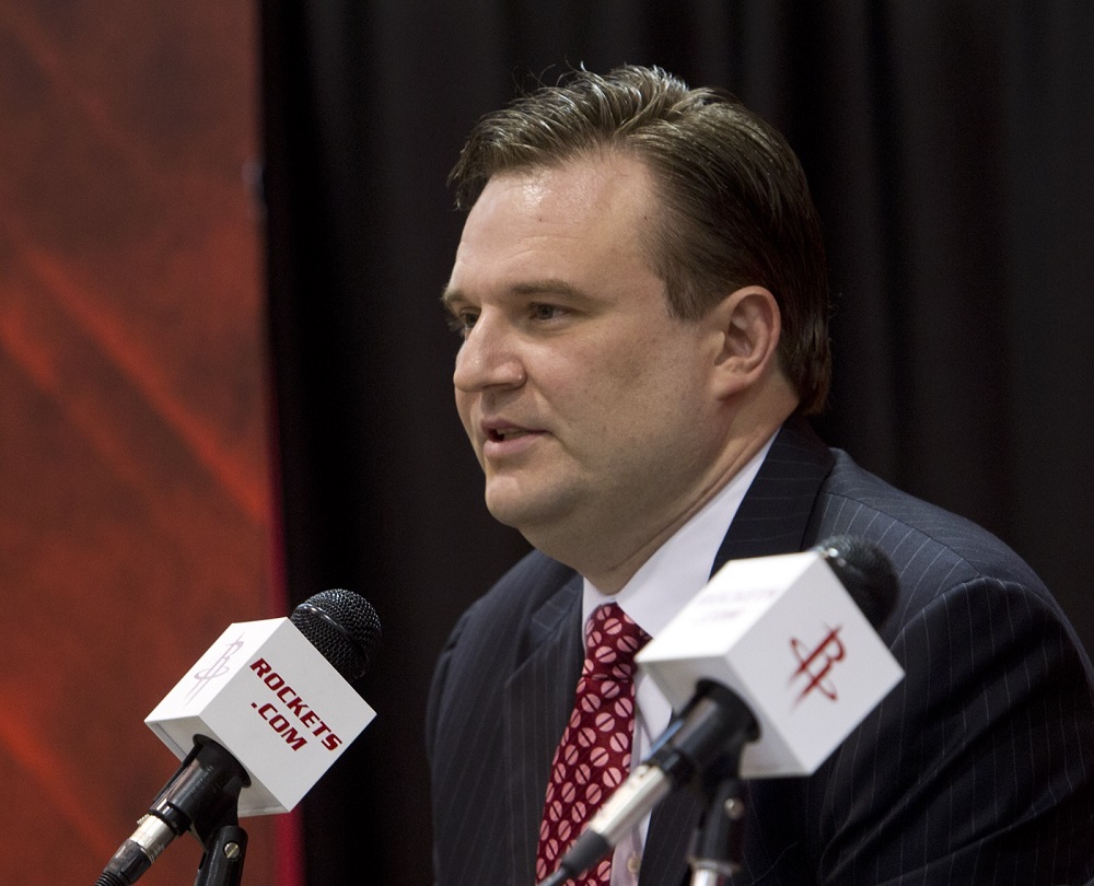Daryl Morey, general manager of the Houston Rockets, speaks during a press conference announcing the signing of Jeremy Lin in Houston July 19, 2012. u00e2u20acu201d AFP pic