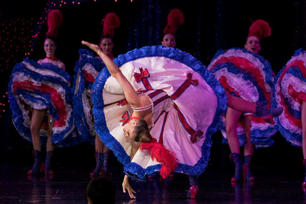 French Cancan soloist Olga Khokhlova, a dancer from ex-Soviet Kazakhstan, performs at the Moulin Rouge in Paris July 4, 2018. — Reuters pic