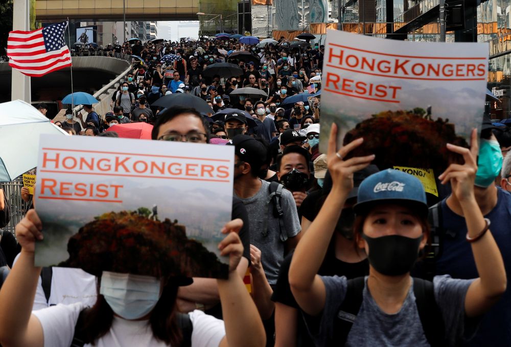 Anti-government demonstrators attend a protest march in Hong Kong, China, October 20, 2019. u00e2u20acu201d Reuters pic