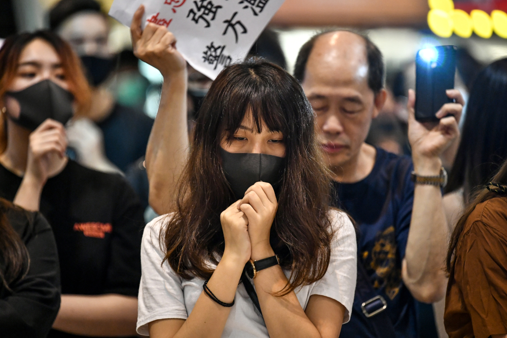 Protesters gather in a shopping mall at Ma On Shan in the New Territories of Hong Kong October 9, 2019. u00e2u20acu201d AFP pic