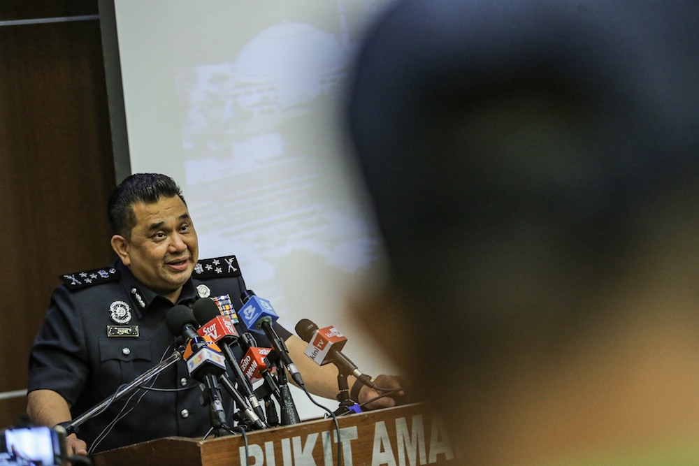 Bukit Aman Criminal Investigations Department director Datuk Huzir Mohamed addresses members of the media during a press conference in Bukit Aman October 30, 2019. u00e2u20acu2022 Picture by Hari Anggara