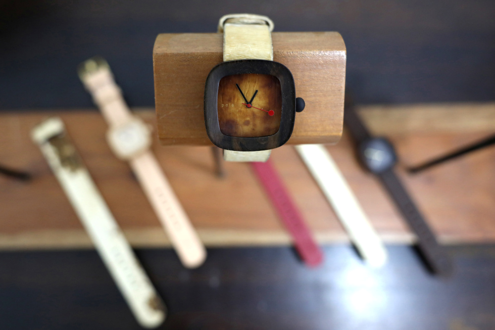 A wristwatch with a strap made of mycelium leather is pictured at Pala Nusantarau00e2u20acu2122s workshop in Bandung, West Java province, Indonesia, October 14, 2019. u00e2u20acu201d Reuters pic
