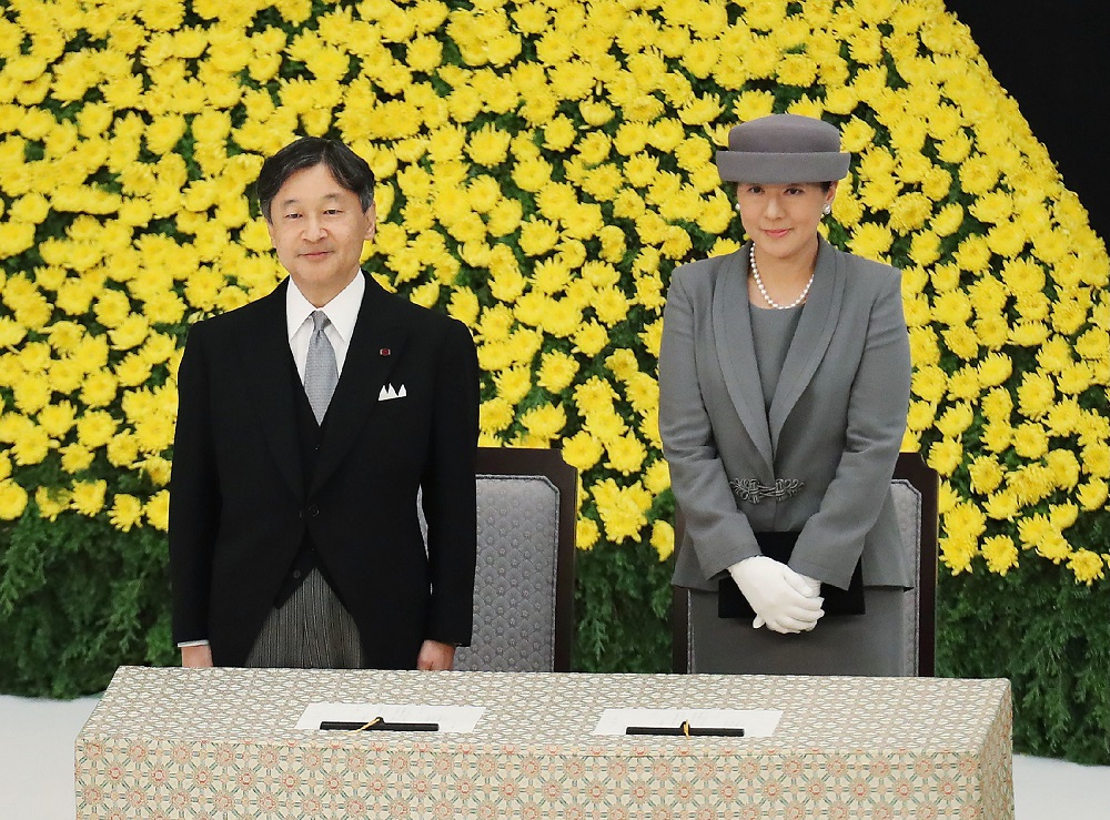 Japanu00e2u20acu2122s Emperor Naruhito and Empress Masako attend the annual memorial ceremony to remember those lost at war, on August 15, 2019, in Tokyo as the country marks the 74th anniversary of its surrender in World War II. u00e2u20acu201d JIJI PRESS/AFP pic  