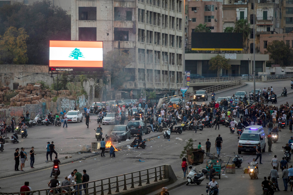 Demonstrators block a highway during ongoing anti-government protests in downtown Beirut, Lebanon, October 25, 2019. u00e2u20acu201d Reuters pic 