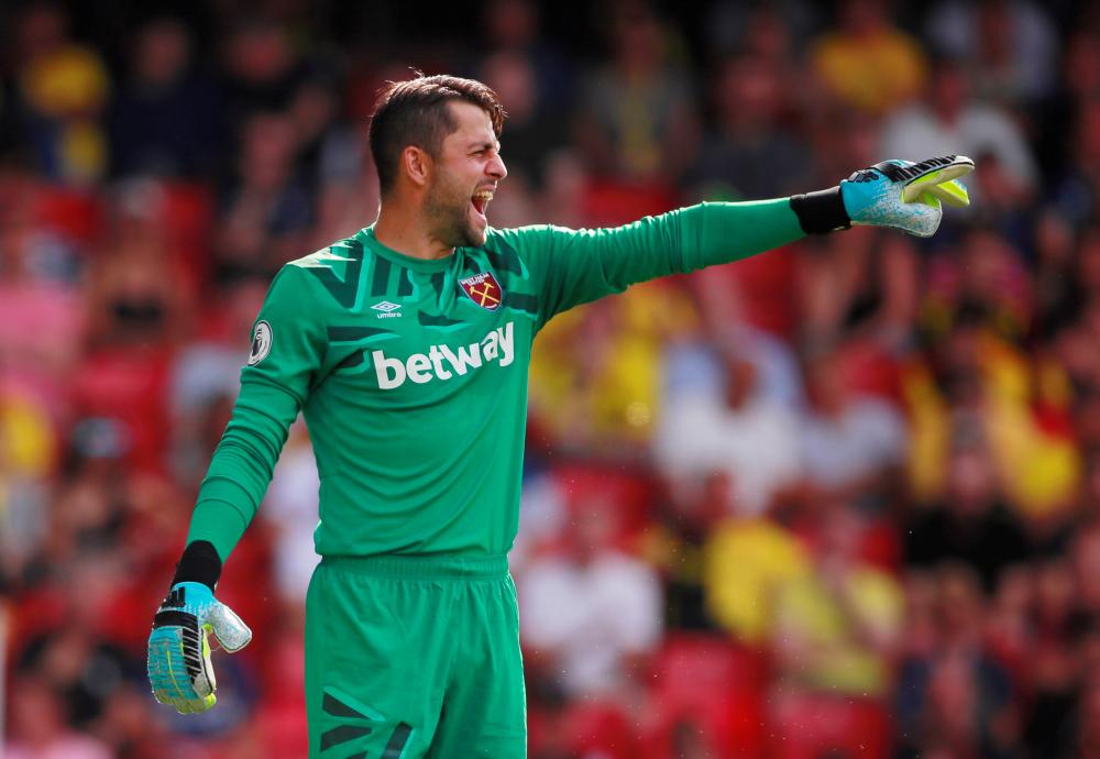 West Ham United's Lukasz Fabianski sustained a torn hip muscle while taking a goal kick in the 2-2 draw at Bournemouth last weekend. u00e2u20acu2022 Reuters pic