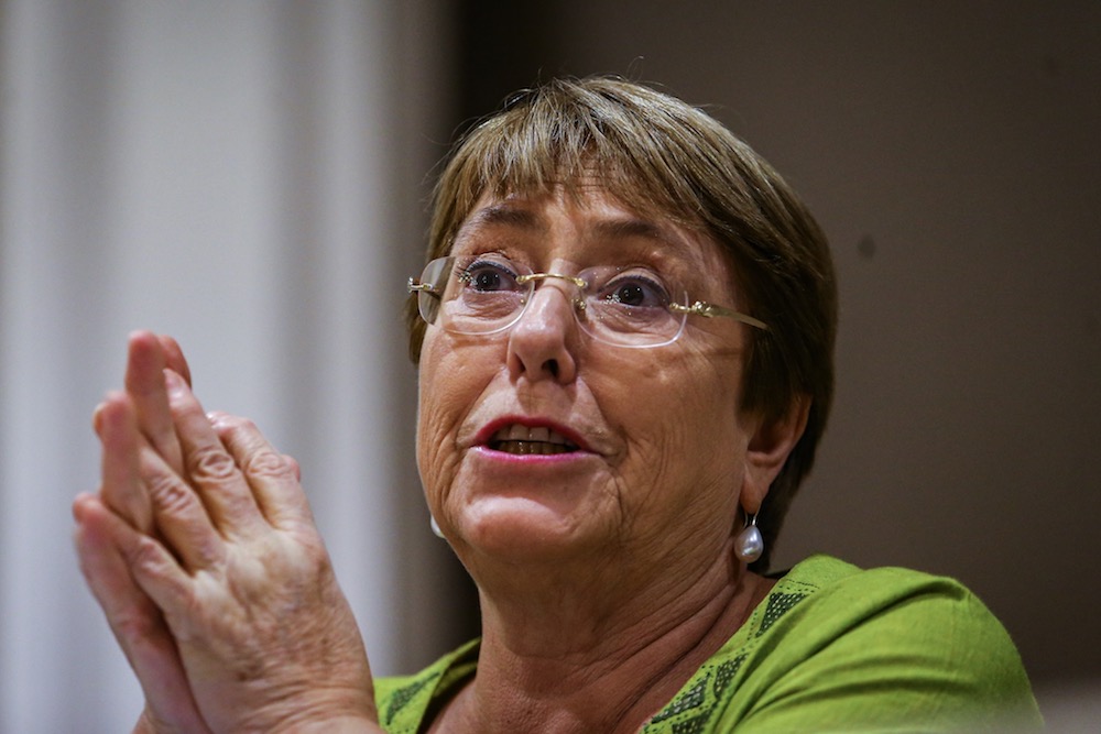 UN High Commissioner for Human Rights, Michelle Bachelet, speaks during a press conference in Kuala Lumpur October 5, 2019. u00e2u20acu201d Picture by Hari Anggara