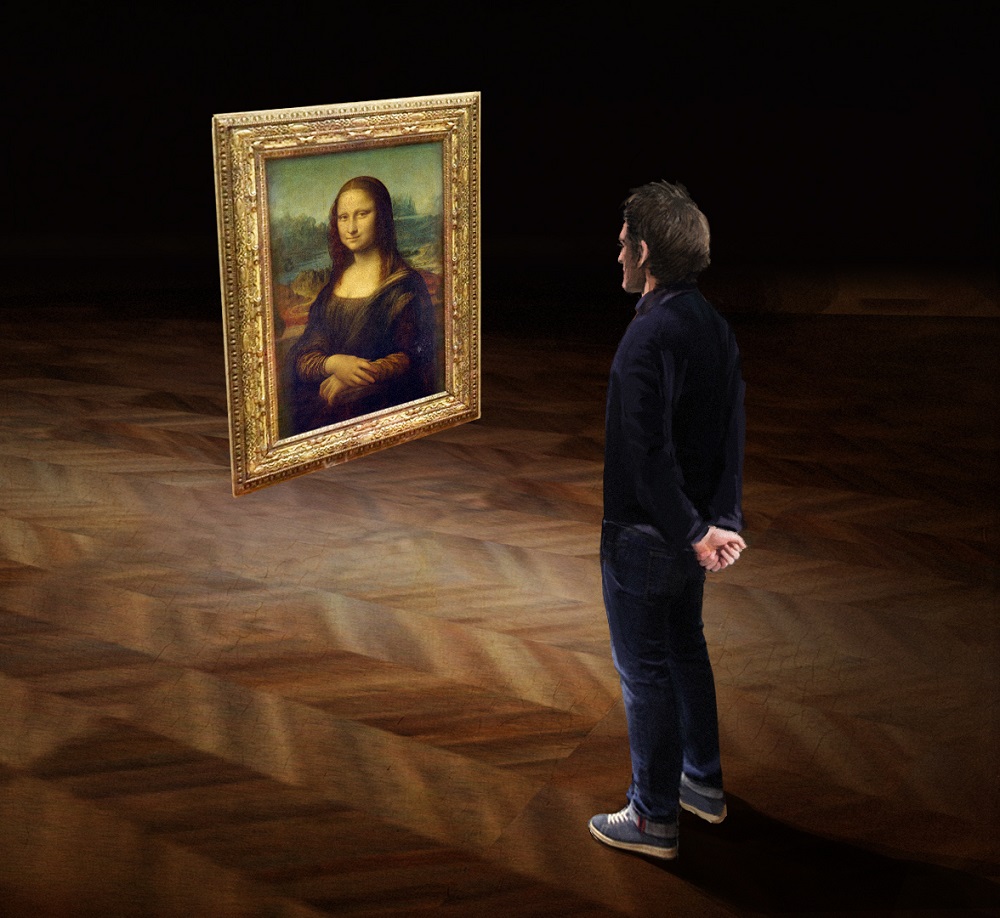 Rendering of the VR experience u00e2u20acu02dcMona Lisa: Beyond the Glassu00e2u20acu2122, on view at the Louvre this fall. u00e2u20acu201d Picture courtesy of Emissive and HTC Vive Arts