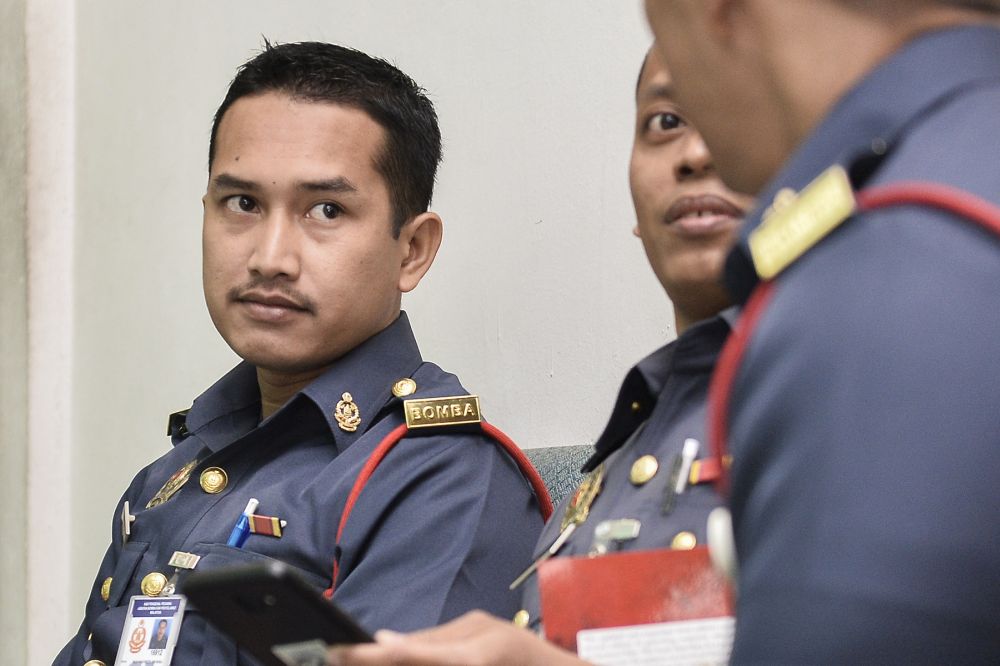 Fire and Rescue Department personnel Muhammad Rezza Rosli is pictured at the Shah Alam High Court October 3, 2019.— Picture by Miera Zulyana