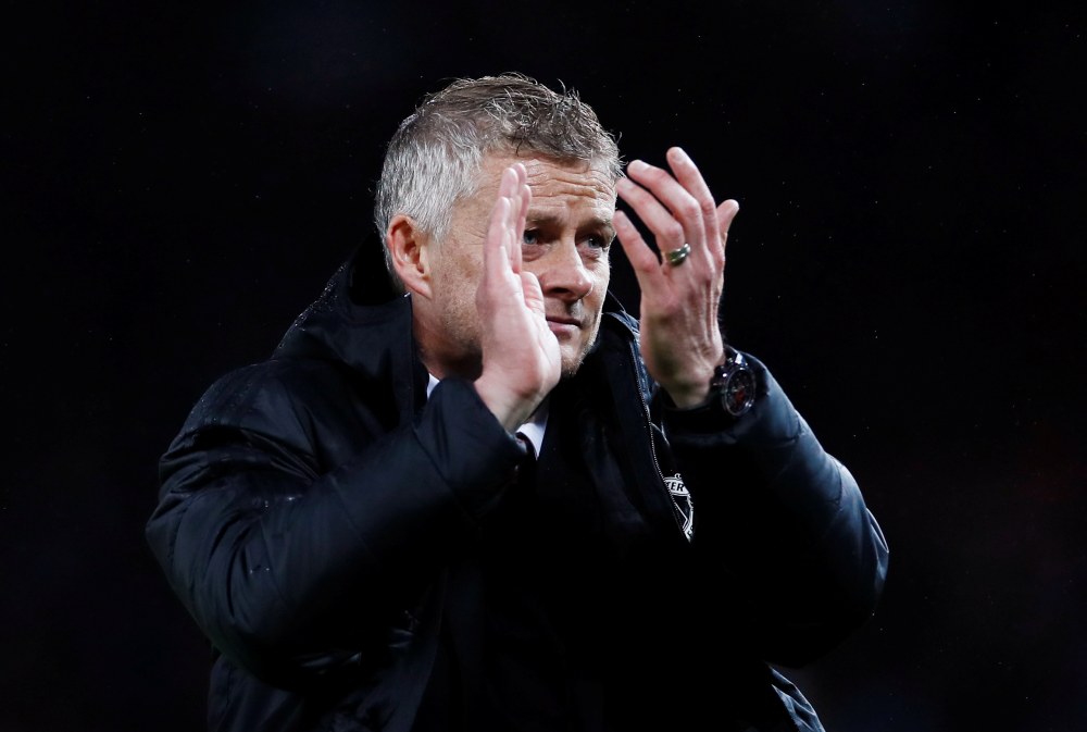 Manchester United manager Ole Gunnar Solskjaer applauds fans at the end of the match against Arsenal, October 1, 2019. u00e2u20acu2022 Reuters pic
