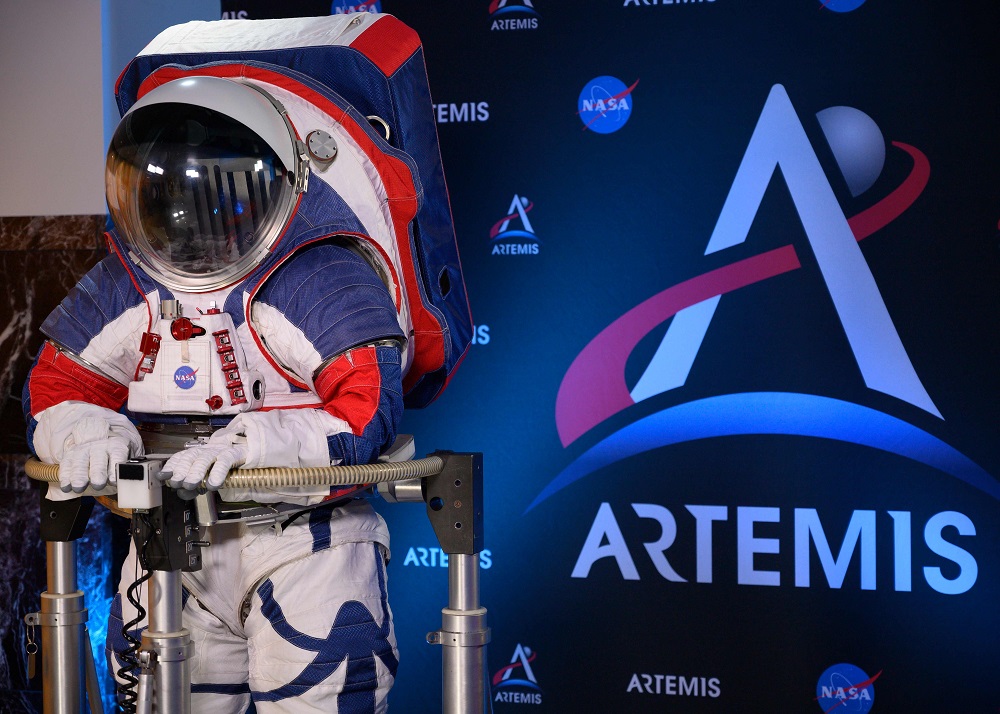 A space suit is seen during a press conference displaying the next generation of space suits as parts of the Artemis programme in Washington October 15, 2019. u00e2u20acu201d AFP pic  