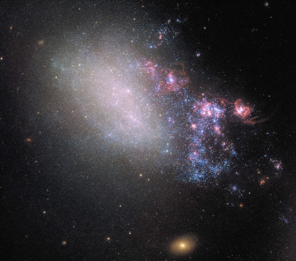 A handout photo made available on May 16, 2019 by the European Space Agency (ESA) shows the NGC 4485 galaxy that has been involved in a dramatic gravitational interplay with its larger galactic neighbour NGC 4490. u00e2u20acu201d   ESA/Hubble/Nasa/AFP pic